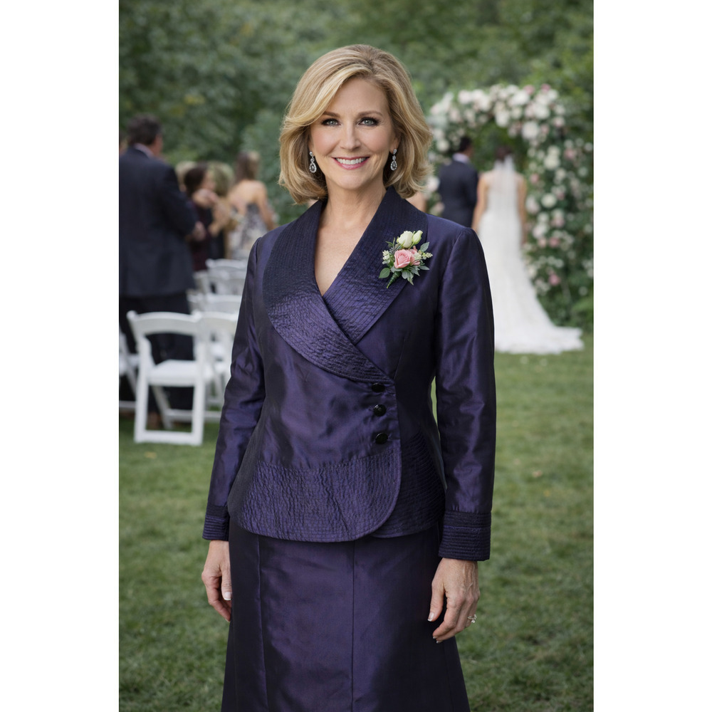 Neiman Marcus Womens 14 Evening Jacket Blazer 100% Silk Purple Old Money Lux